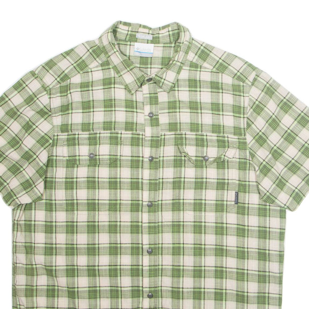 COLUMBIA Slim Fit Mens Shirt Green Plaid L