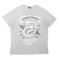 DIESEL Mens Grey Indigo Devils Graphic T-Shirt XL Short Sleeve Crew Neck