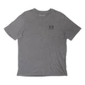 UNDER ARMOUR Mens Grey Small Logo Crew Neck Short Sleeve L Cotton Blend T-Shirt