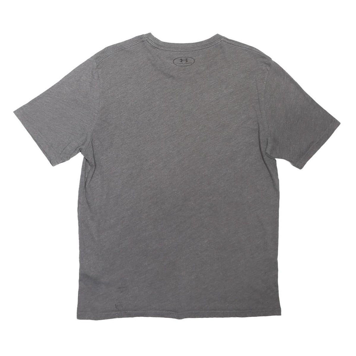 UNDER ARMOUR Mens Grey Small Logo Crew Neck Short Sleeve L Cotton Blend T-Shirt