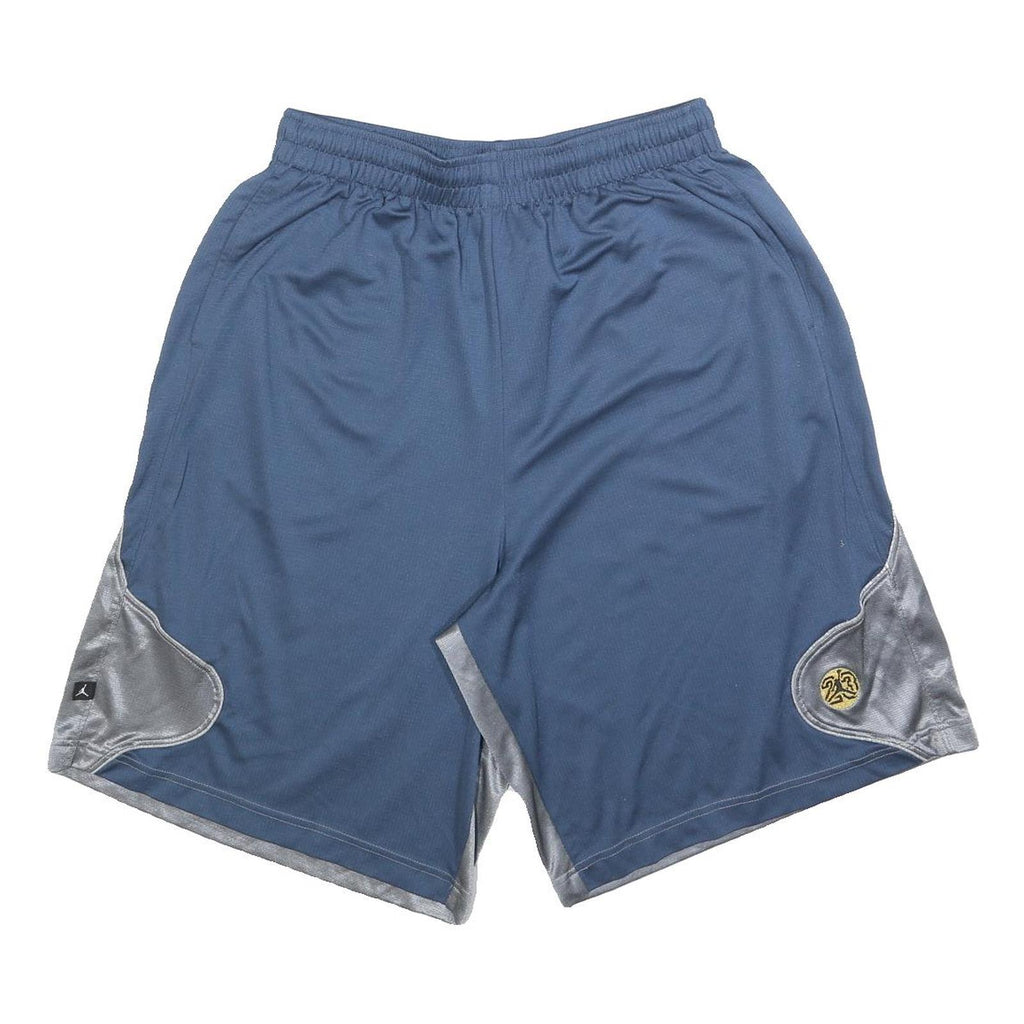 AIR JORDAN Mens Blue & Silver Casual Polyester Shorts XL W32 Basketball Sports
