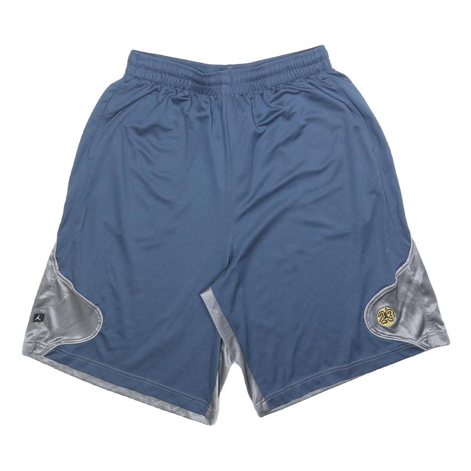 AIR JORDAN Mens Blue & Silver Casual Polyester Shorts XL W32 Basketball Sports