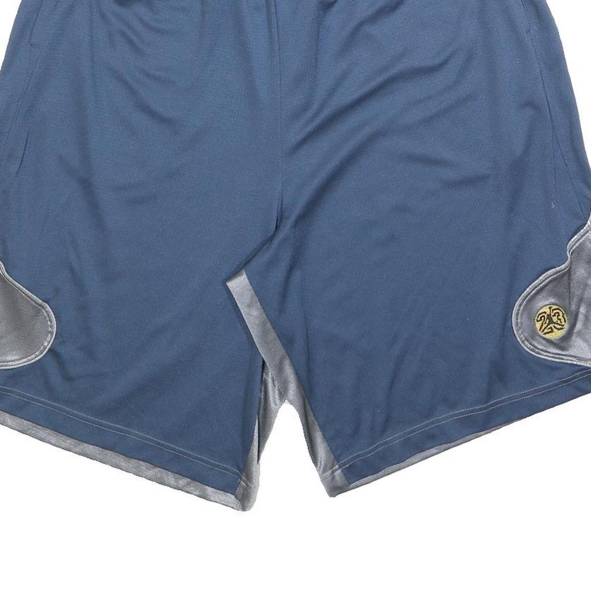 AIR JORDAN Mens Blue & Silver Casual Polyester Shorts XL W32 Basketball Sports