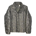 DKNY Womens Grey Lightweight Quilted Jacket M Polyester Blend Zip Closure Casual