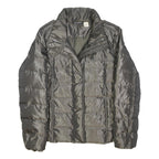 DKNY Womens Grey Lightweight Quilted Jacket M Polyester Blend Zip Closure Casual