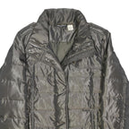 DKNY Womens Grey Lightweight Quilted Jacket M Polyester Blend Zip Closure Casual