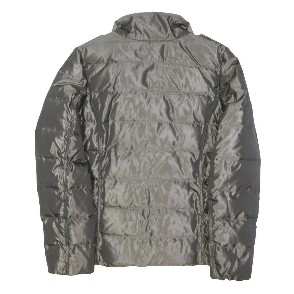 DKNY Womens Grey Lightweight Quilted Jacket M Polyester Blend Zip Closure Casual