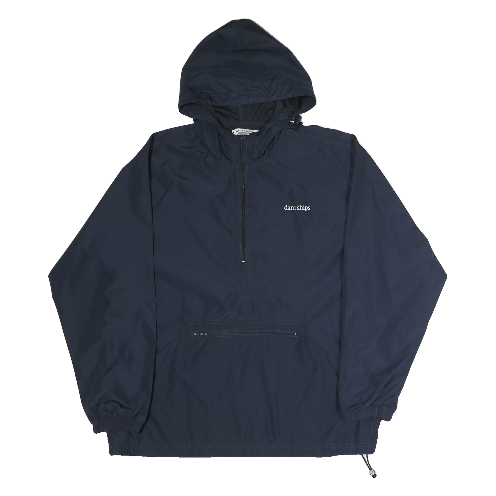 HOLLAND AMERICA LINE Mens Navy Blue Hooded Jacket XL Nylon Zip Windbreaker