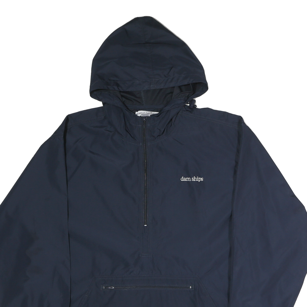 HOLLAND AMERICA LINE Mens Navy Blue Hooded Jacket XL Nylon Zip Windbreaker