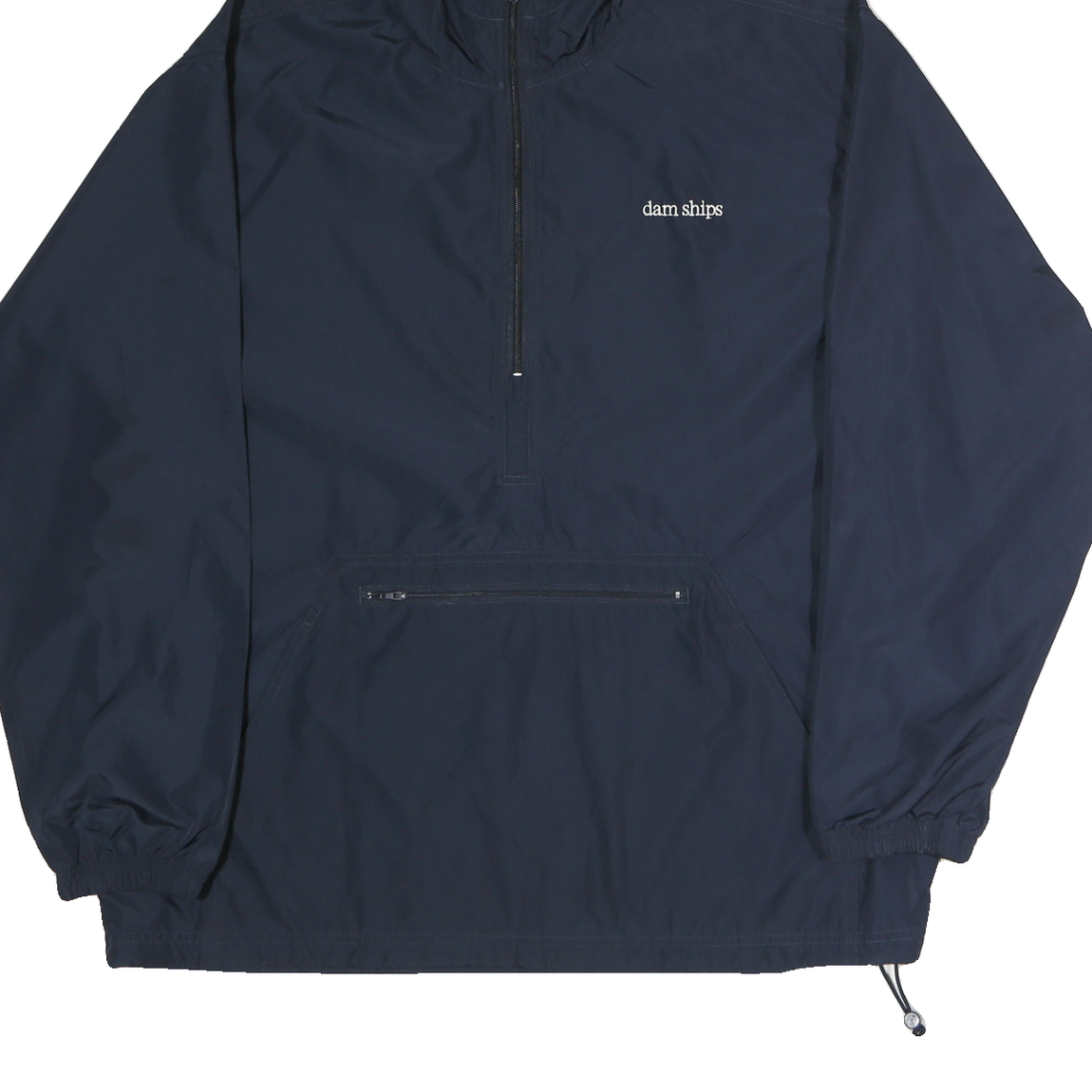 HOLLAND AMERICA LINE Mens Navy Blue Hooded Jacket XL Nylon Zip Windbreaker