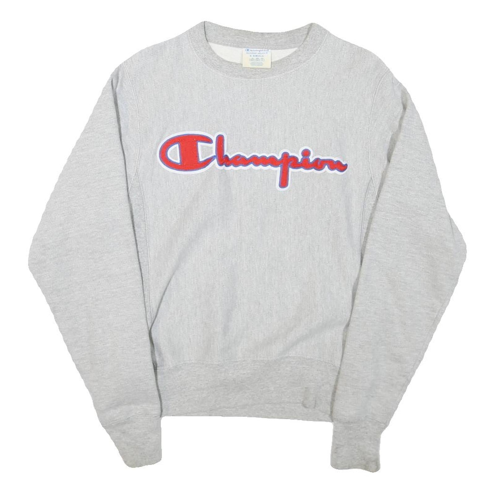 CHAMPION REVERSE WEAVE Mens Grey Crew Neck XS Cotton Blend Pullover Sweatshirt