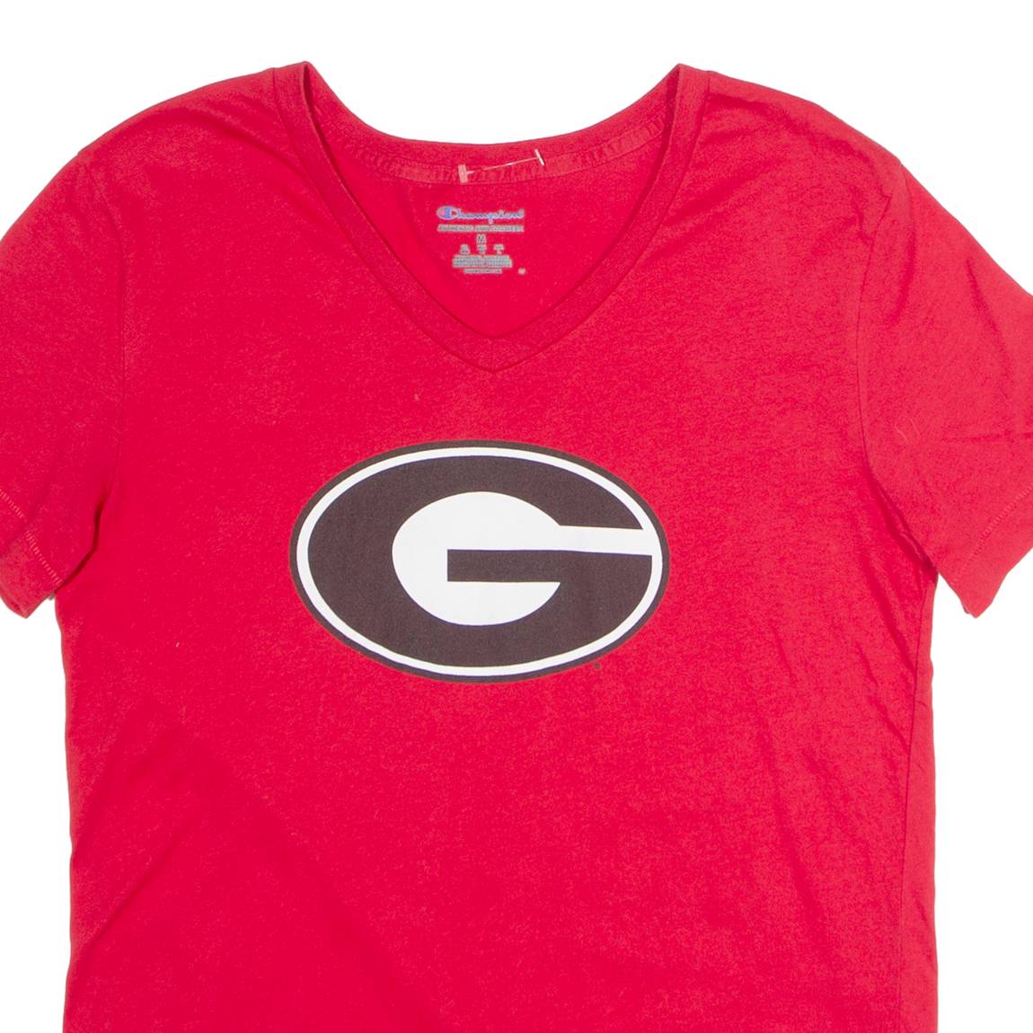 CHAMPION Mens T-Shirt Red V-Neck M