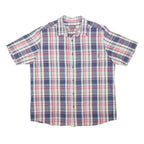 WOOLRICH Mens Blue & Red Check Shirt XL Cotton Blend Casual Summer Short Sleeve