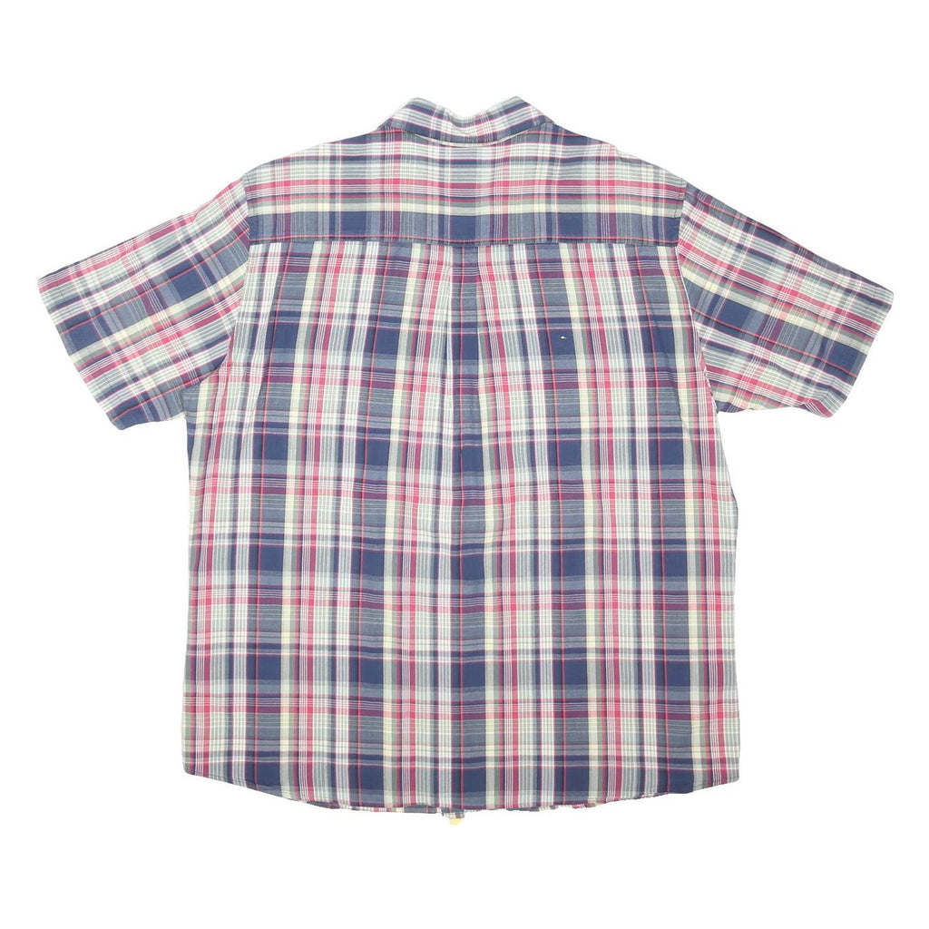 WOOLRICH Mens Blue & Red Check Shirt XL Cotton Blend Casual Summer Short Sleeve
