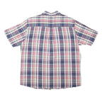 WOOLRICH Mens Blue & Red Check Shirt XL Cotton Blend Casual Summer Short Sleeve