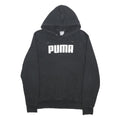 PUMA Mens Black Hoodie S Cotton Blend Pullover Drawstring Hood Casual