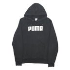 PUMA Mens Black Hoodie S Cotton Blend Pullover Drawstring Hood Casual