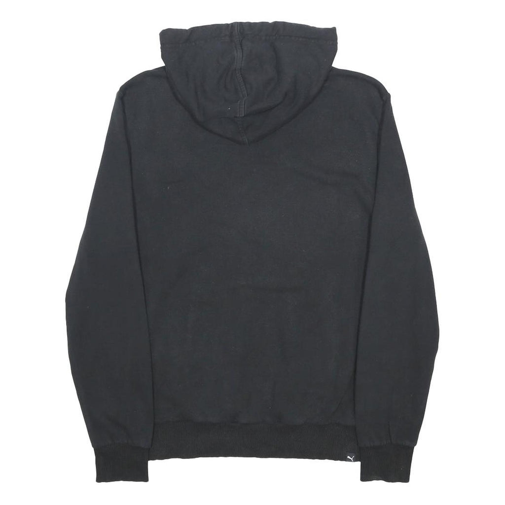 PUMA Mens Black Hoodie S Cotton Blend Pullover Drawstring Hood Casual