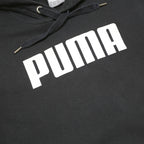PUMA Mens Black Hoodie S Cotton Blend Pullover Drawstring Hood Casual