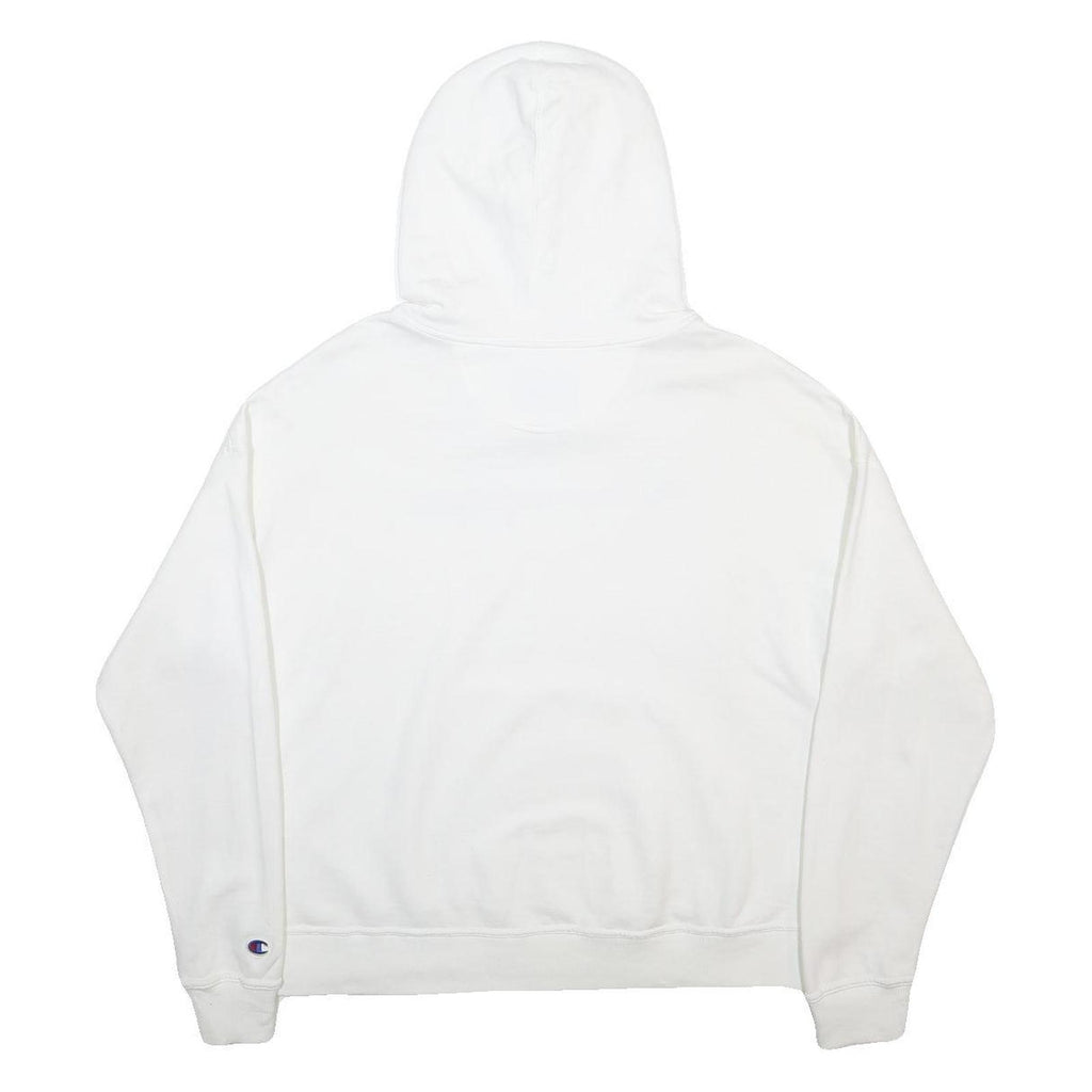 CHAMPION Womens White Pullover Hoodie L Cotton Blend Casual Sportswear