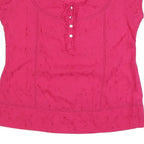 TOM TAILOR Womens Pink Cotton Blend Short Sleeve Scoop Neck Top L Lightweight