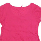 TOM TAILOR Womens Pink Cotton Blend Short Sleeve Scoop Neck Top L Lightweight