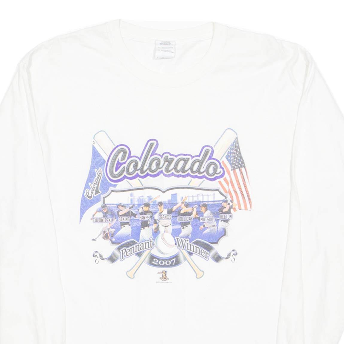 GILDAN Colorado Rennet Winner 2007 Baseball Mens T-Shirt White USA L