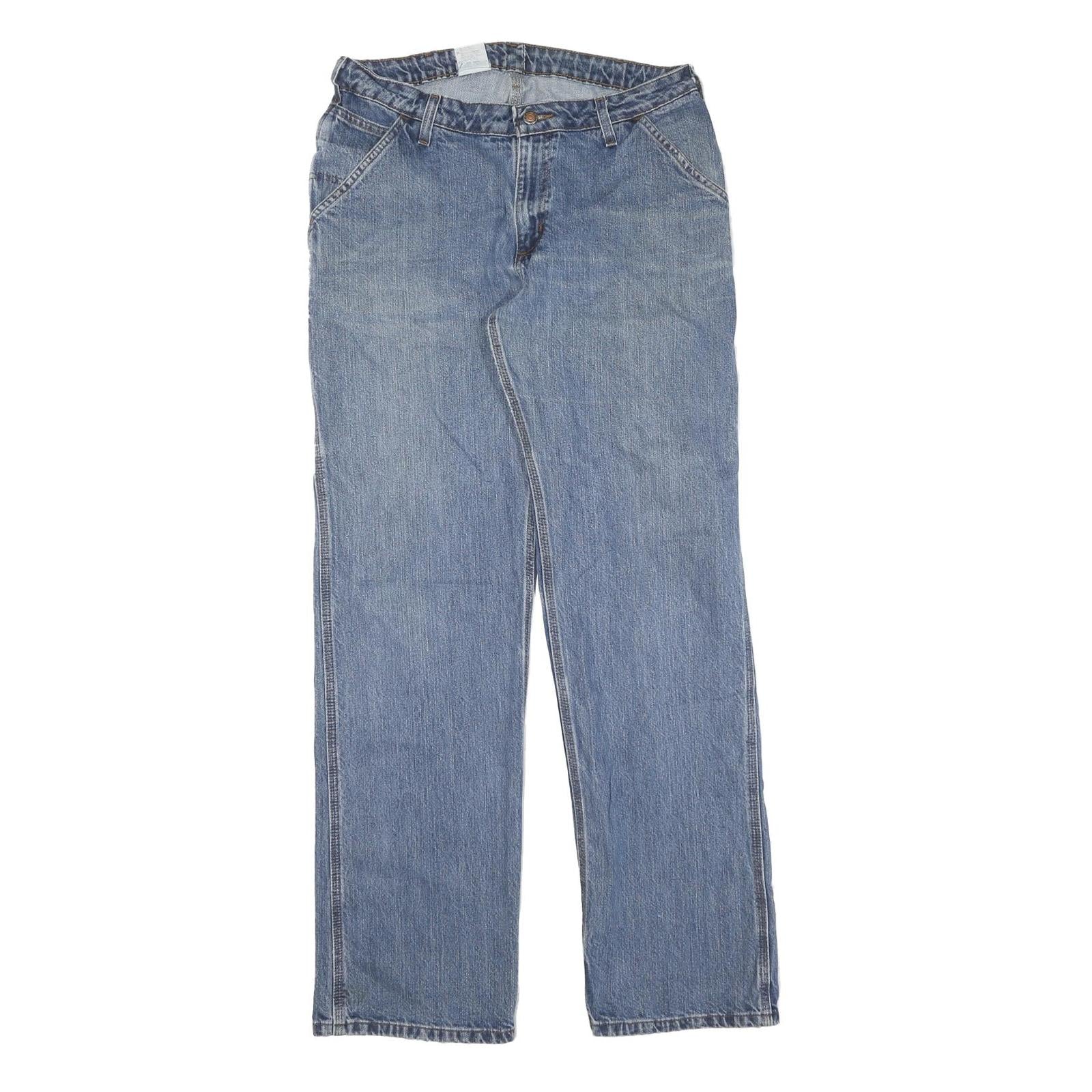 CARHARTT Mens Jeans Blue Regular Straight Denim Medium W32 L34 Workwear Zip