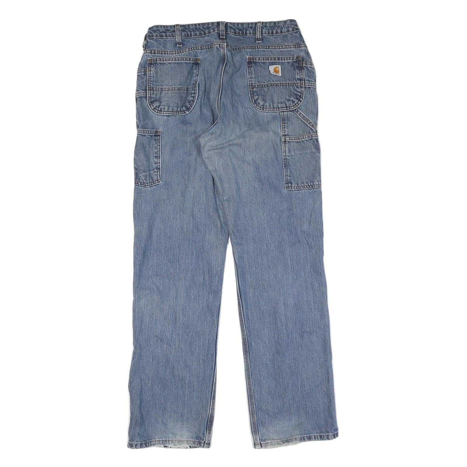 CARHARTT Mens Jeans Blue Regular Straight Denim Medium W32 L34 Workwear Zip