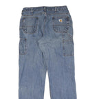 CARHARTT Mens Jeans Blue Regular Straight Denim Medium W32 L34 Workwear Zip