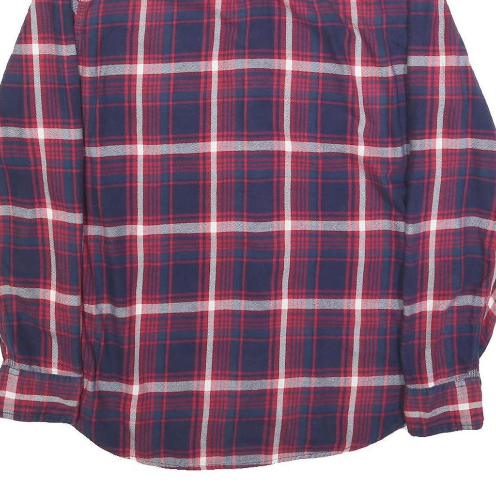 TOMMY HILFIGER Mens Blue & Red Check Shirt M Cotton Long Sleeve Casual Button