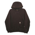 CARHARTT Mens Brown Hoodie S Cotton Blend Pullover Sleeve Logo