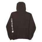CARHARTT Mens Brown Hoodie S Cotton Blend Pullover Sleeve Logo