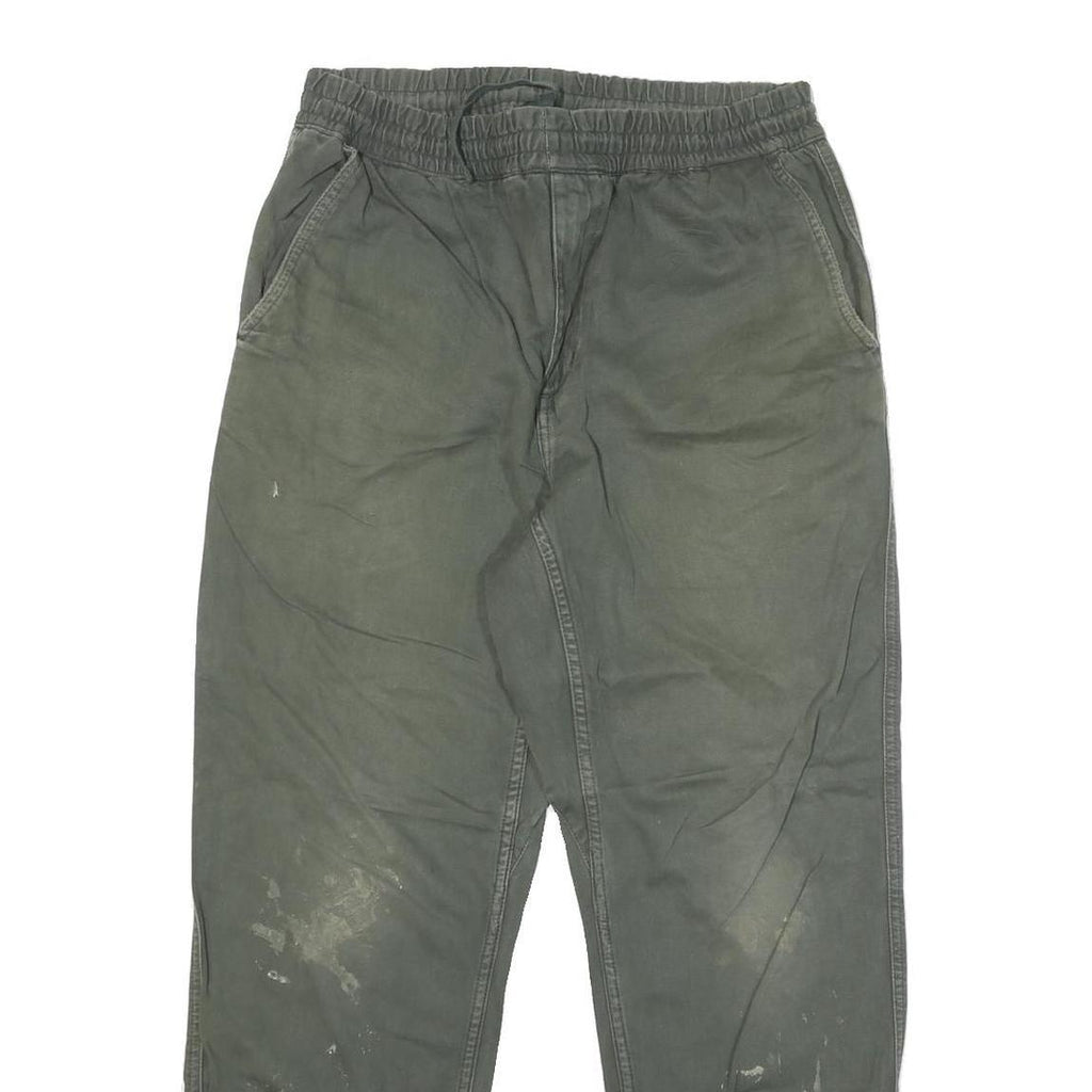 CARHARTT Mens Cotton Blend Green Straight Relaxed Fit Drawstring Trousers W30