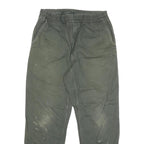 CARHARTT Mens Cotton Blend Green Straight Relaxed Fit Drawstring Trousers W30