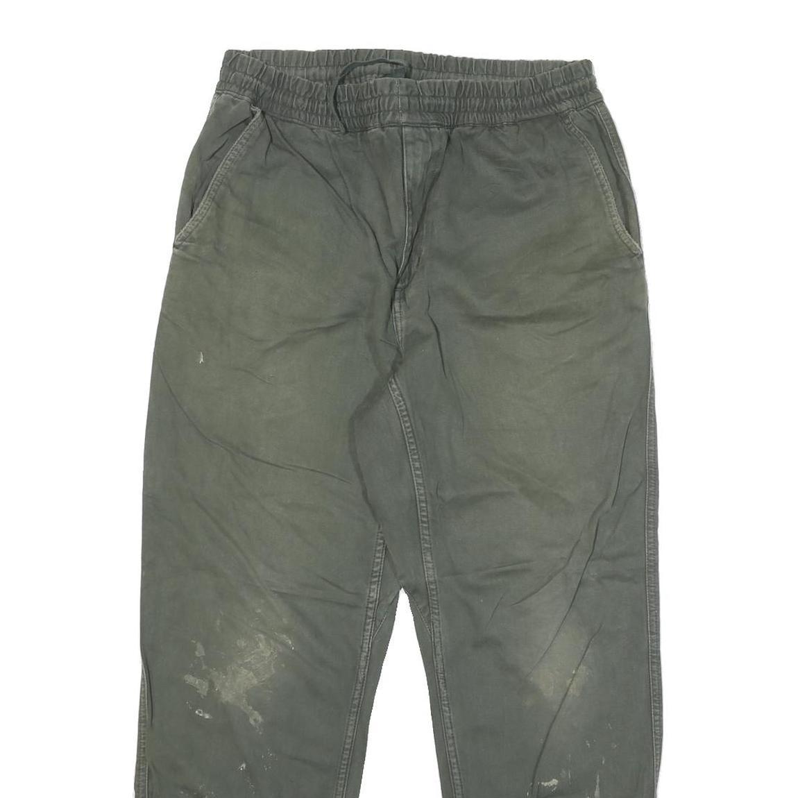 CARHARTT Mens Cotton Blend Green Straight Relaxed Fit Drawstring Trousers W30