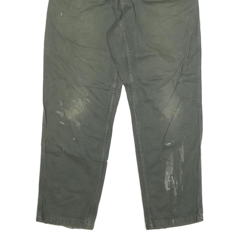 CARHARTT Mens Cotton Blend Green Straight Relaxed Fit Drawstring Trousers W30