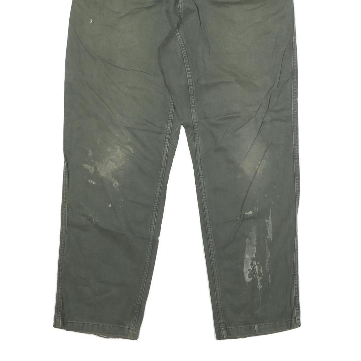 CARHARTT Mens Cotton Blend Green Straight Relaxed Fit Drawstring Trousers W30