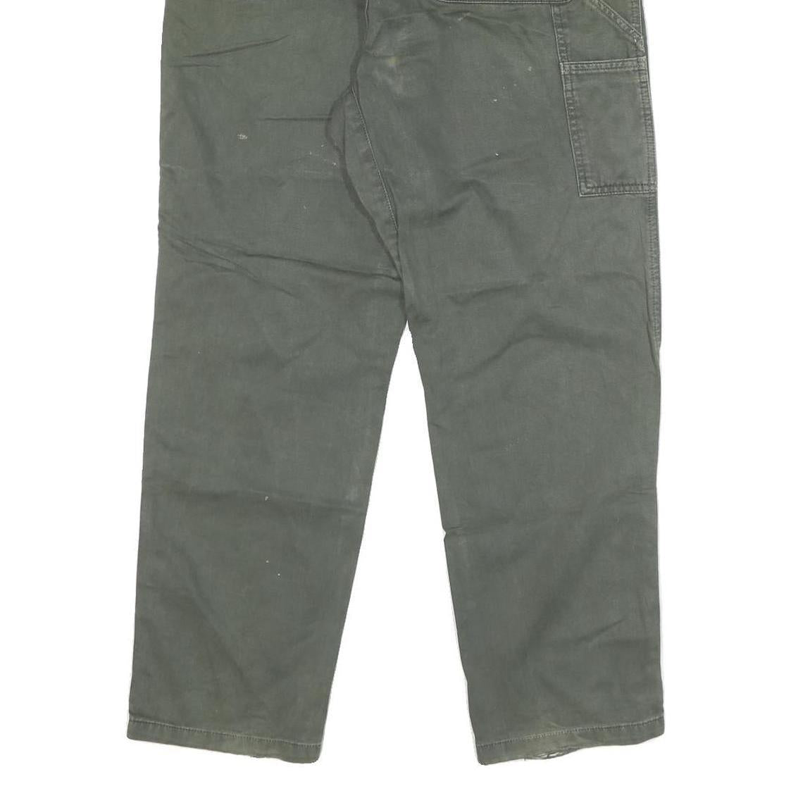 CARHARTT Mens Cotton Blend Green Straight Relaxed Fit Drawstring Trousers W30