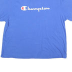 CHAMPION Womens Blue Graphic T-Shirt 2XL Short Sleeve Crew Neck Cotton Blend