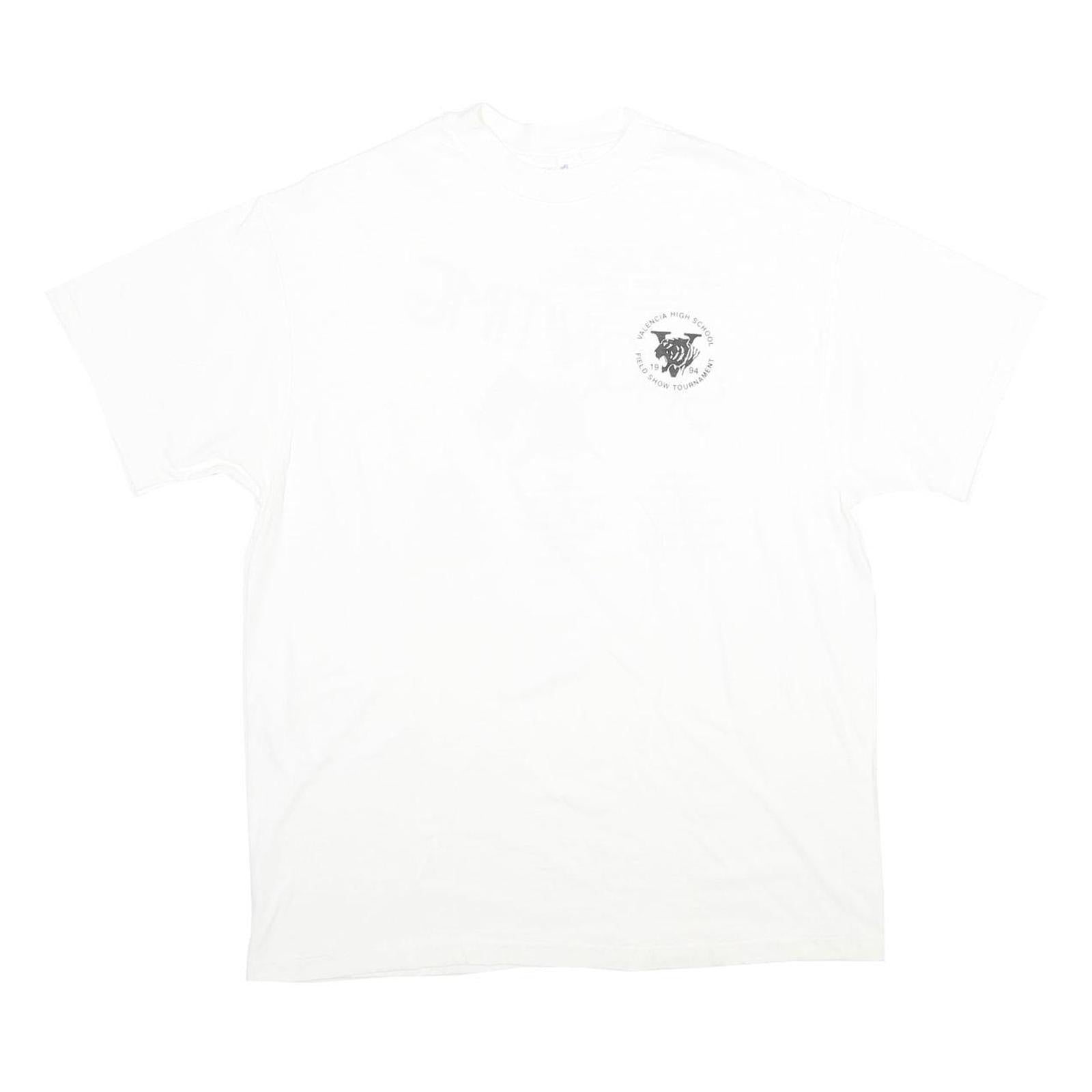 HANES Mens White Graphic T-Shirt L Short Sleeve Crew Neck Valencia High School