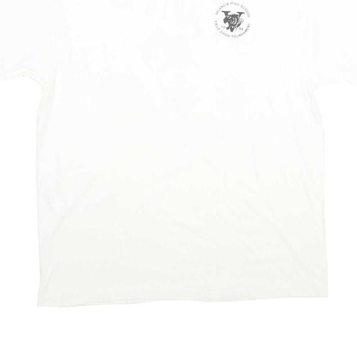 HANES Mens White Graphic T-Shirt L Short Sleeve Crew Neck Valencia High School