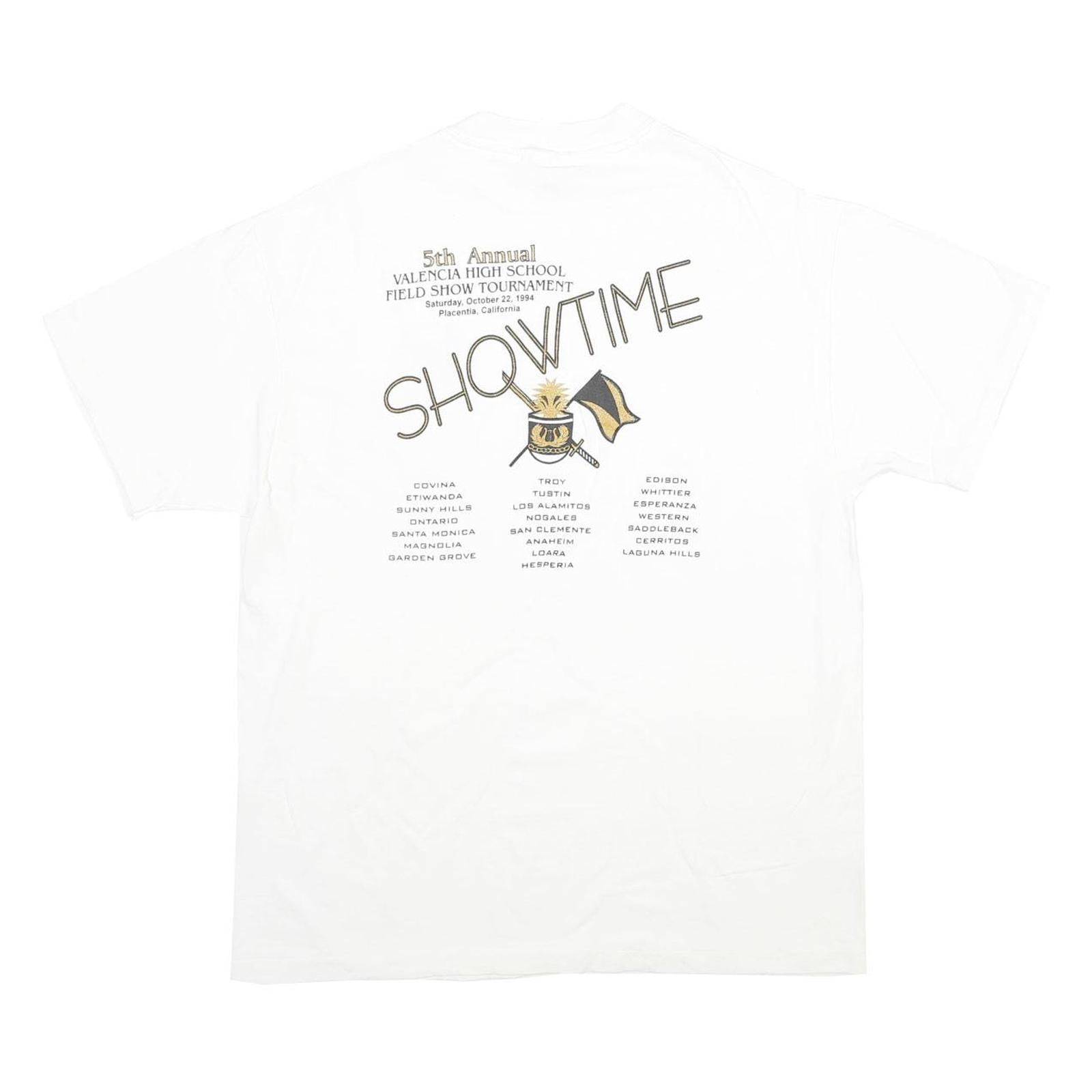 HANES Mens White Graphic T-Shirt L Short Sleeve Crew Neck Valencia High School