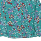 NOTATIONS Womens Green Floral Printed Long Sleeve Collared Shirt M Polyester