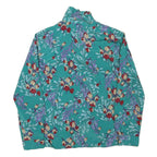 NOTATIONS Womens Green Floral Printed Long Sleeve Collared Shirt M Polyester