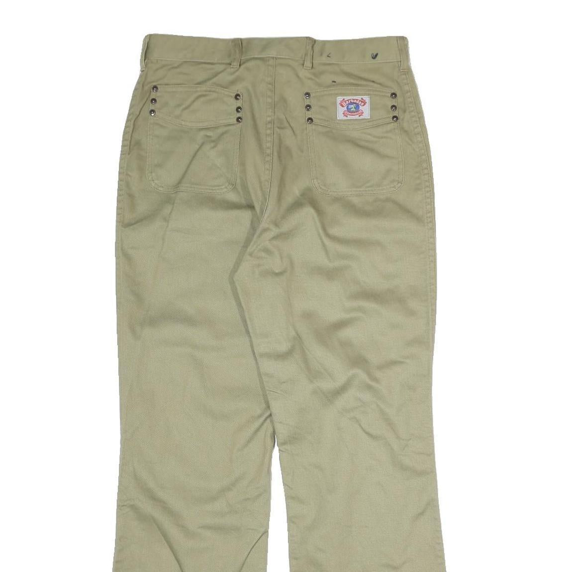 BARBADOS JEANS FASHION Mens Cotton Blend Beige Regular Fit Straight Leg Trousers