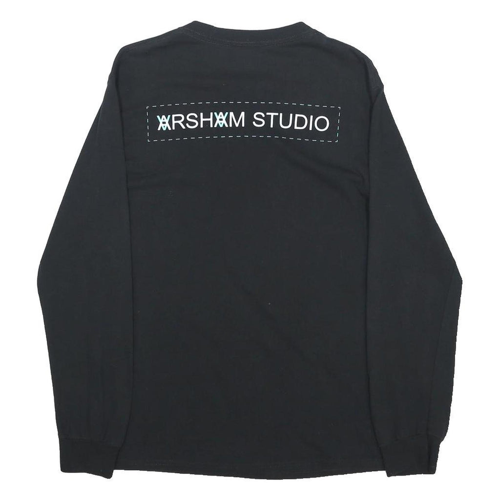 ARSHAM STUDIO "The House" Mens Black Graphic T-Shirt S Long Sleeve Crew Neck