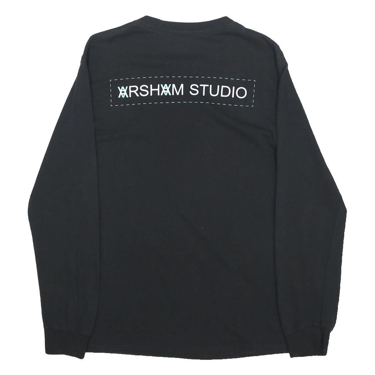 ARSHAM STUDIO "The House" Mens Black Graphic T-Shirt S Long Sleeve Crew Neck