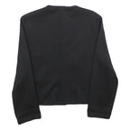EXTRAVERT Womens Black Button Wool Blend Jacket M Plain Classic Fit Button