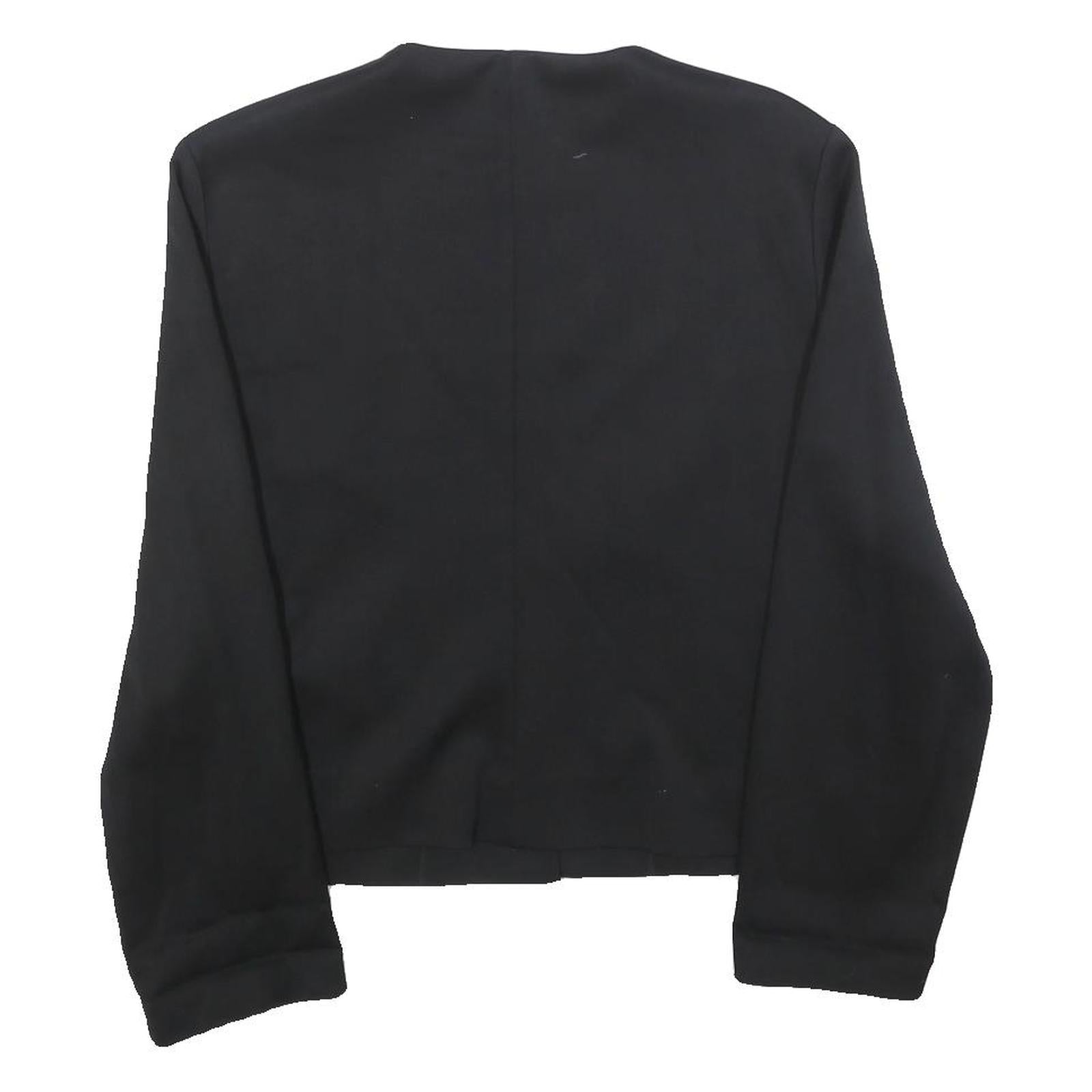 EXTRAVERT Womens Black Button Wool Blend Jacket M Plain Classic Fit Button